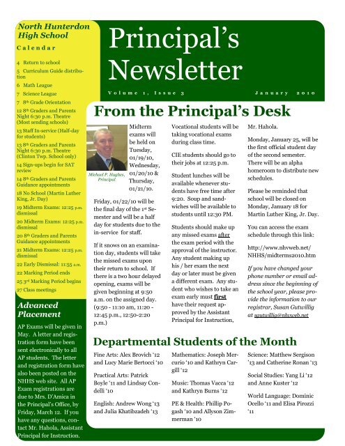 s Newsletter - North Hunterdon-Voorhees Regional High School ...