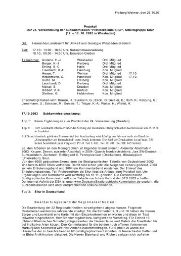 25. Versammlung (pdf) - Deutsche Stratigraphische Kommission