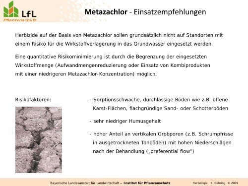 Metazachlor - Bayerische Landesanstalt für Landwirtschaft - Bayern