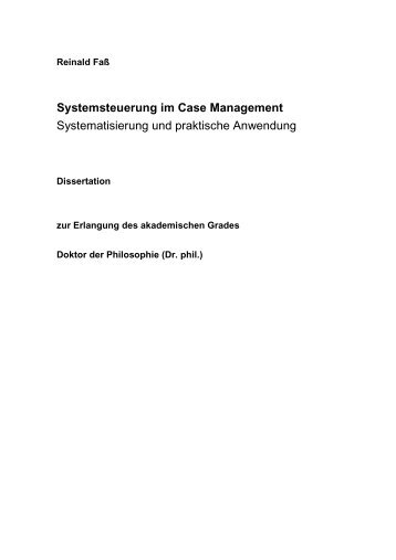 Systemsteuerung im Case Management