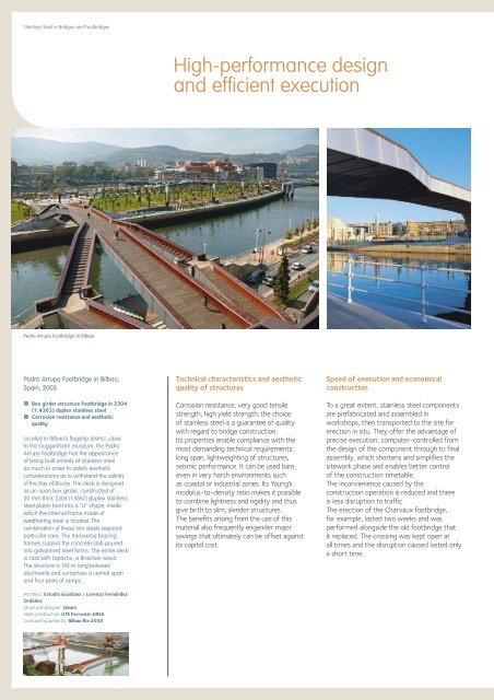 Stainless Steel in Bridges and Footbridges