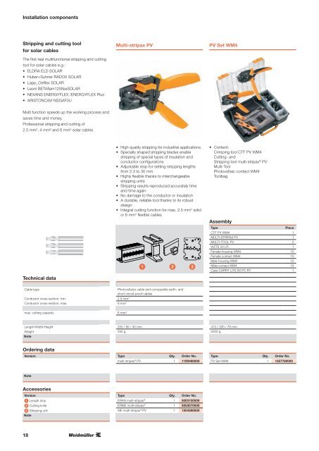 Components and solutions for photovoltaic systems - Weidmüller