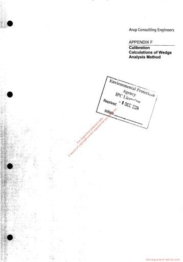 Arup Consulting Engineers APPENDIX F Calibration Calculations of ...