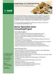 Senior Specialist (w/m) Consulting/Project - Karriere bei BASF