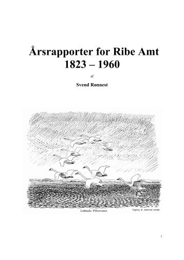 Årsrapporter for Ribe Amt 1823 – 1960 - Netfugl.dk