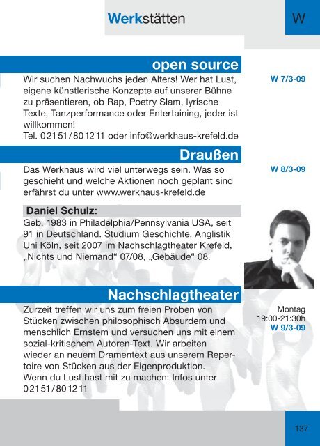 Programmheft 2/2009 - Werkhaus e.V.