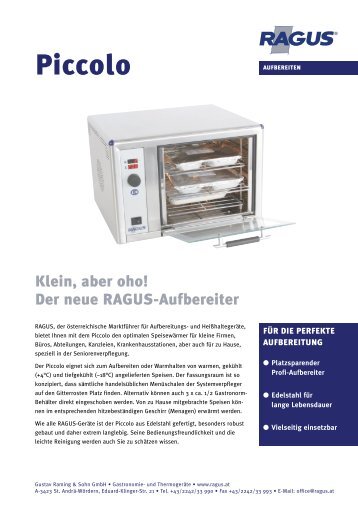 PRODUKTDATENBLATT PICCOLO - Ragus