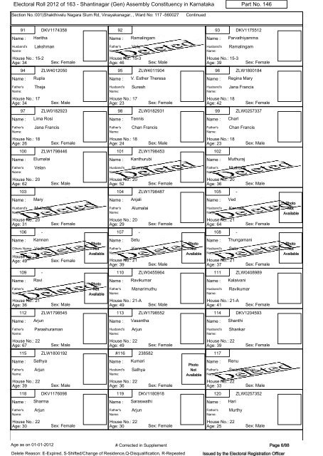 Electoral Roll - 2012