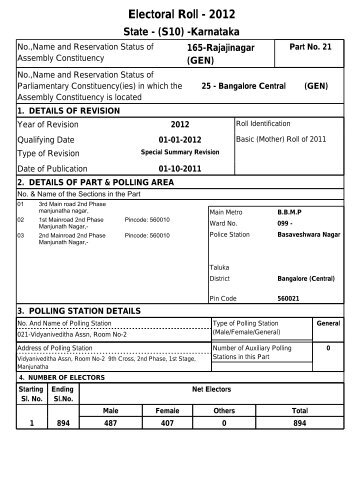 Electoral Roll - 2012