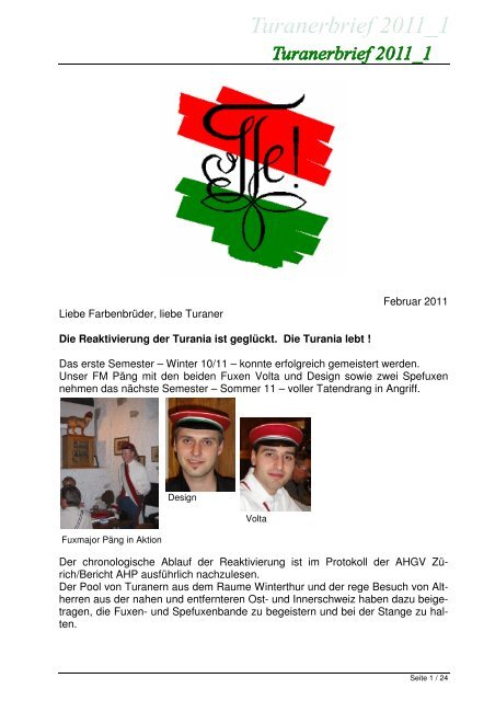 Turanerbrief vom Februar 2011 - Turania
