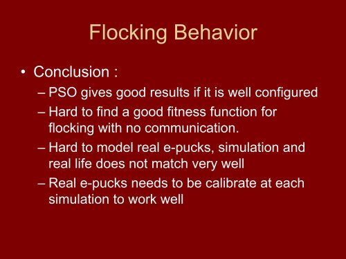 Flocking Behavior - EPFL