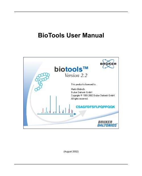 BioTools User Manual