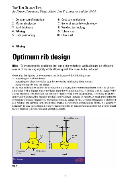 Optimum rib design - DuPont