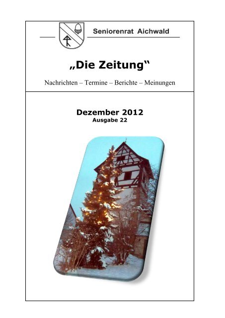 Ausgabe Nr. 22 - Dezember 2012 - Gemeinde Aichwald