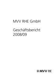 Jahresabschluss der MVV RHE GmbH - MVV Investor