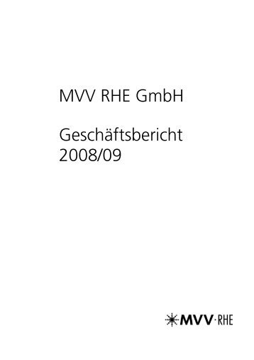 Jahresabschluss der MVV RHE GmbH - MVV Investor