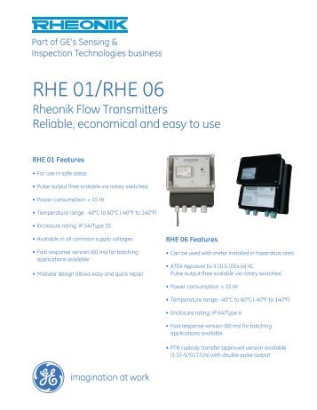 Rheonik Transmitter RHE01 - RHE06 - Instrumentatie