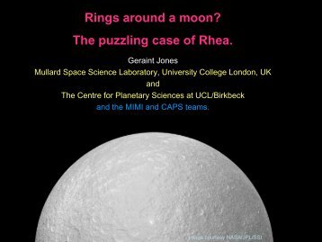 Rings around a moon? The puzzling case of Rhea. - Cassini - Nasa