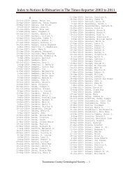 Index To Notices Amp Obituaries In The Times Reporter 03 To 11 Index To Notices Amp Obituaries In The Times Reporter 03 To 11