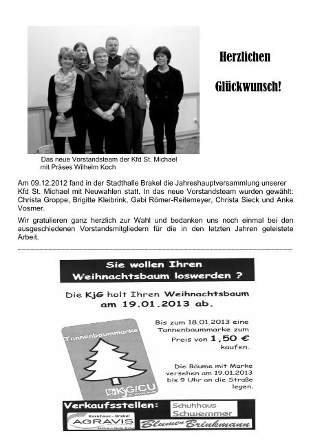 Pfarrnachrichten 22.12.2012 bis 19.01.2013