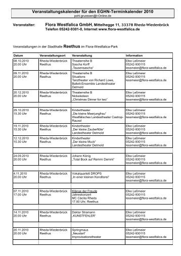 Vorlage Termine Veranstaltungskalender EGHN 2010