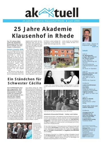 25 Jahre Akademie Klausenhof in Rhede