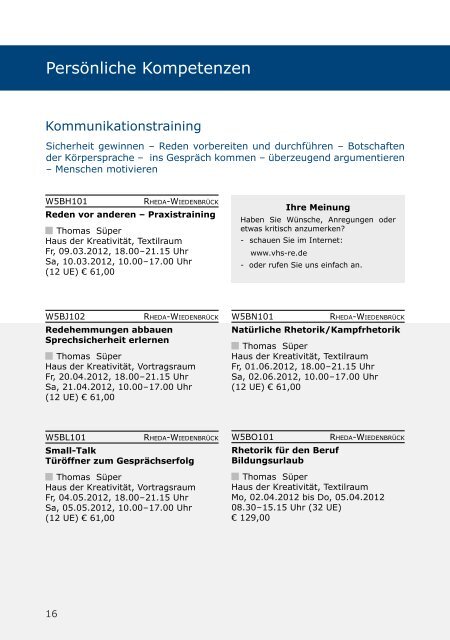 Business-Akademie - Volkshochschule Reckenberg-Ems