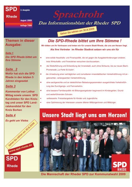 Sprachrohr vom 17.8.2009 3. AUSGABE.pub - SPD Rhede