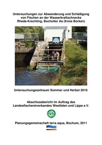 Wasserkraftschnecke Rhede-Krechting - Fischartenatlas von ...