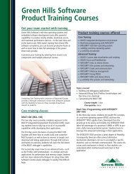 Download Training datasheet  (PDF) - Green Hills Software