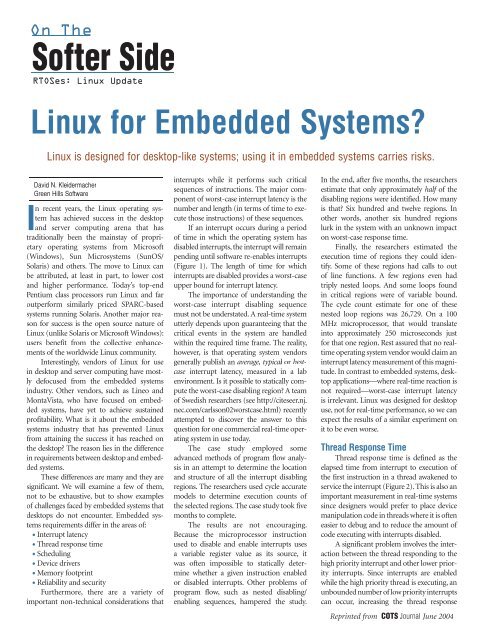 Linux for Embedded Systems? - Green Hills Software