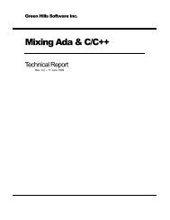 Mixing Ada & C/C++ - Green Hills Software
