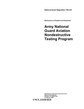 Army National Guard Aviation Nondestructive Testing Program