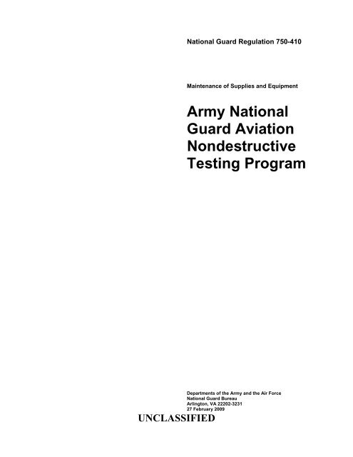 Army National Guard Aviation Nondestructive Testing Program