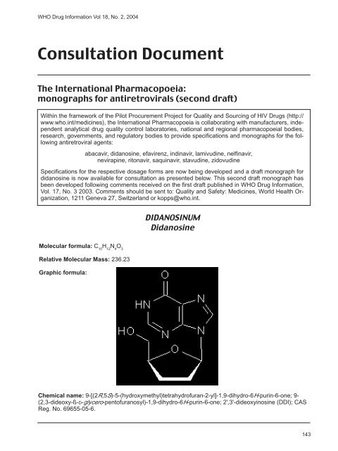 WHO Drug Information Vol. 18, No. 2, 2004 - World Health ...