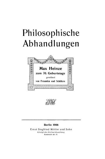 Philosophische Abhandlungen