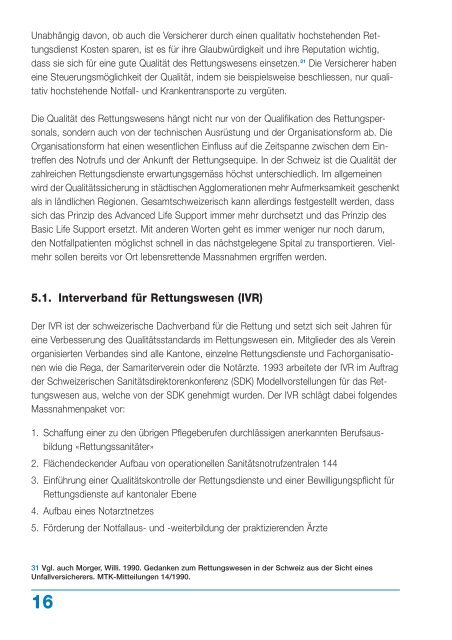 Tarifpolitik im Schweizer Rettungswesen - Zentralstelle für ...