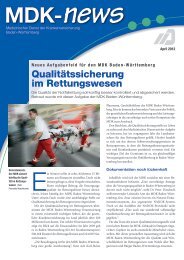 Qualitätssicherung im Rettungswesen - MDK-Baden Württemberg