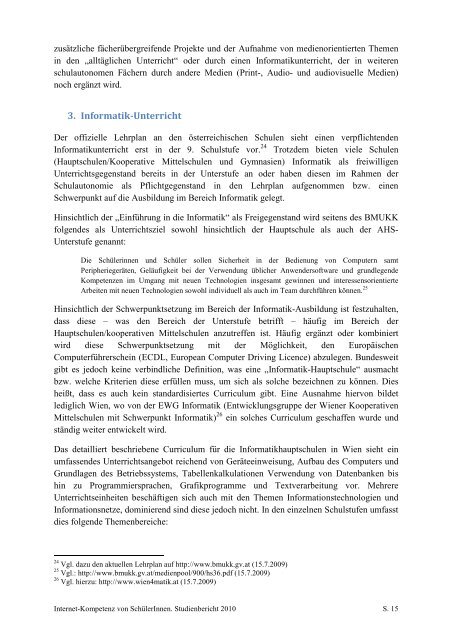 Internetkompetenz von SchülerInnen - Demokratiezentrum Wien