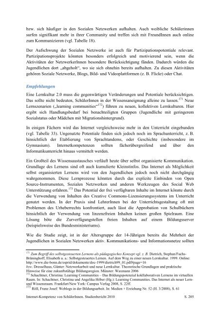 Internetkompetenz von SchülerInnen - Demokratiezentrum Wien