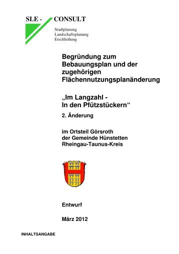 Begründung und Umweltbericht - Gemeinde Hünstetten