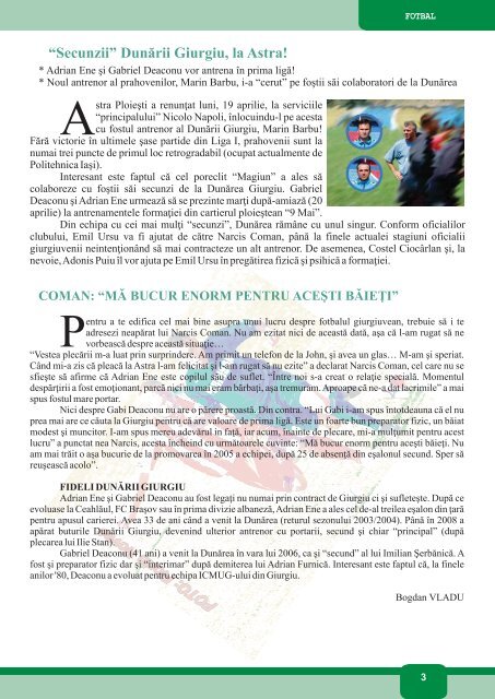 Click aici pentru a citi revista - Clubul Sportiv Atletic Giurgiu