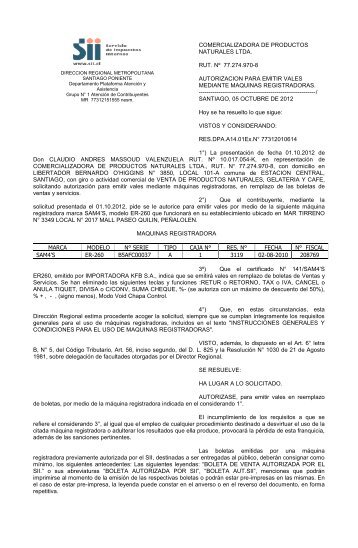 Documento - Servicio de Impuestos Internos