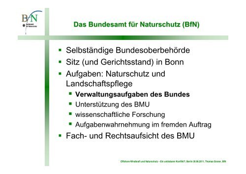 Naturschutzrechtliche Anforderungen an Offshore-Windparks