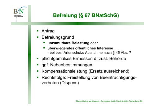 Naturschutzrechtliche Anforderungen an Offshore-Windparks