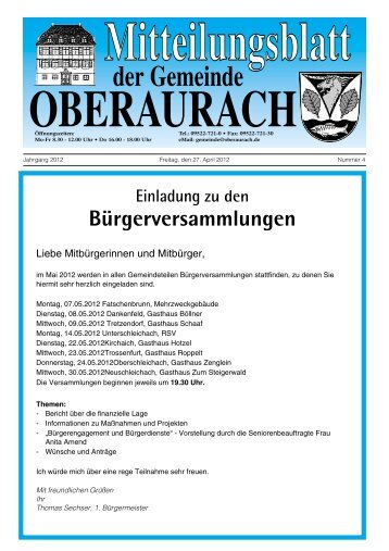 Bürgerversammlungen - Oberaurach