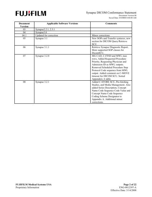 DICOM Conformance Statement - Medical Systems