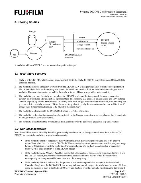 DICOM Conformance Statement - Medical Systems