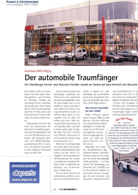 Der automobile Traumfänger - Kfz-Betrieb