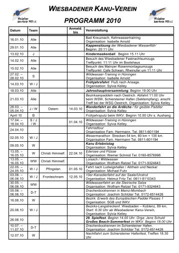 PROGRAMM 2010 - Wiesbadener Kanu- Verein